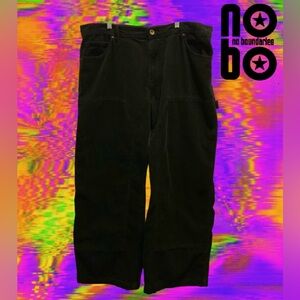 NWOT NO BOUNDARIES Men’s Black Corduroy Carpenter Pants Size 40x31 Y2K Skater
